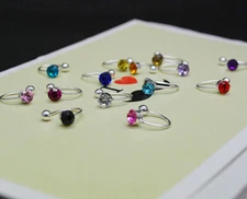 US 2Pcs Crystal Ear Cuff U Shape Wrap Earrings Non Piercing Rhinestone Clip-on