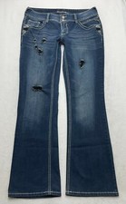 A615 Amethyst AMY Dark Low Rise Bootcut Stretch Jeans tag sz 11 Measure 30x32" 