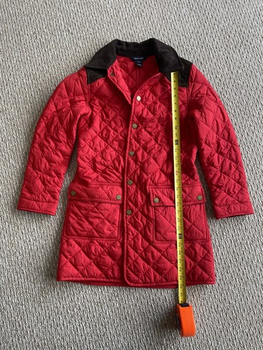 Polo Ralph Lauren Quilted Jacket Barn Rustic Youth Large 12/14 Red Brown - Picture 7 of 10