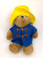 Vintage Eden Paddington Bear Plush 16" In Blue Coat Yellow Hat Toys Collectable