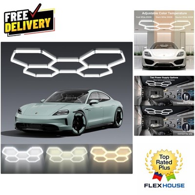 Flicker-Free Hexagon LED Garage Lights 25 Pack -  Waterproof, Flexible Setup