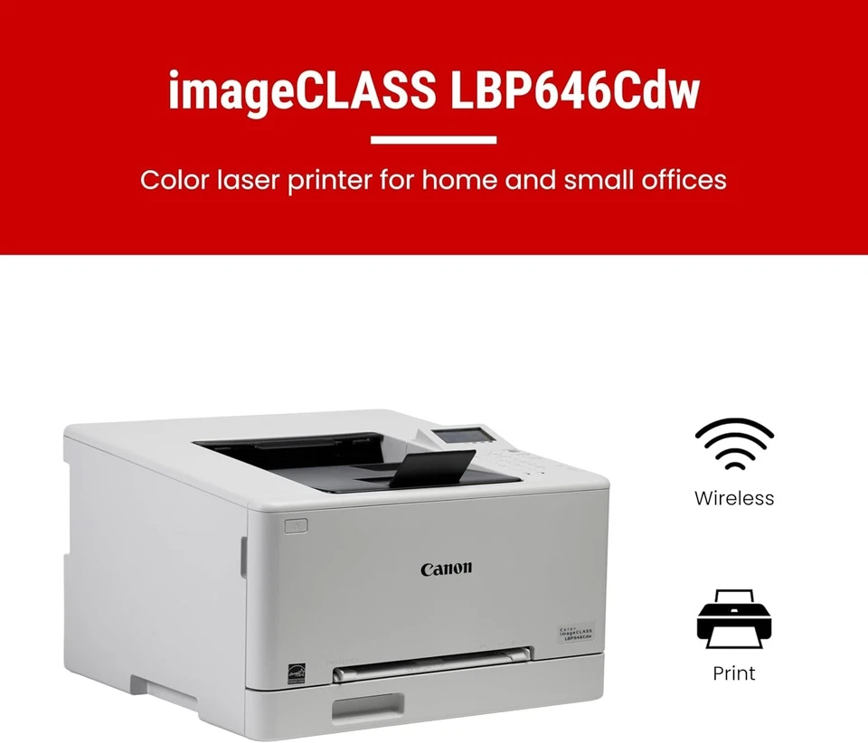 Canon LBP646Cdw Wireless Color Laser Printer | Auto Duplex | Reliable & Fast - Image 2 of 4