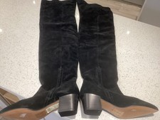 River Island black suede over knee boots. BNWOB Size 5