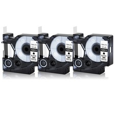 3PK Black on White Label Tape For DYMO D1 45013 1/2 X 23' S0720530 LabelManager