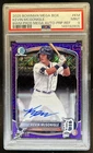 2025 Bowman Kevin McGonigle Chrome Auto Mega Box Purple Refractor 1st /199 PSA 9