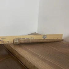 Antique Vintage Wooden Textile Spool Bobbin Quill 10” Wire Wrap At Bottom Crafts