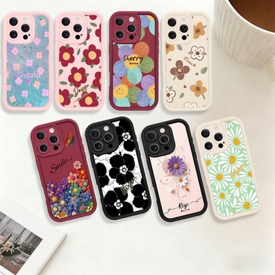 For iPhone Air 15 16 14 17e Shockproof Phone Case Customized Pretty Flower Cover
