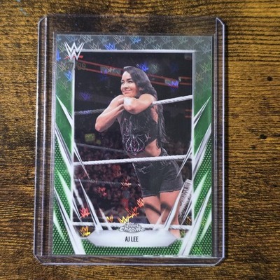 2026 WWE Topps Chrome Logofractor AJ Lee Green Refractor /99 #105