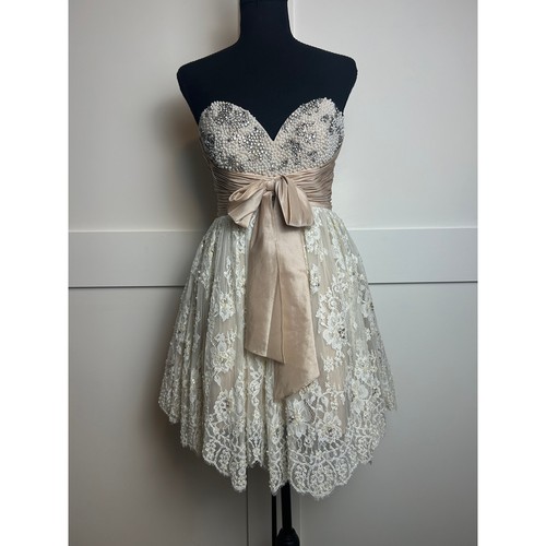Sherri Hill Strapless Sweetheart Mini Dress Coquette Cocktail Pink XS