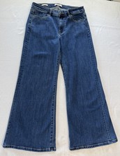 Vigoss Women  s Jeans 31x28 Cooper Palazzo Wide Leg Blue Denim Mid Rise Loose