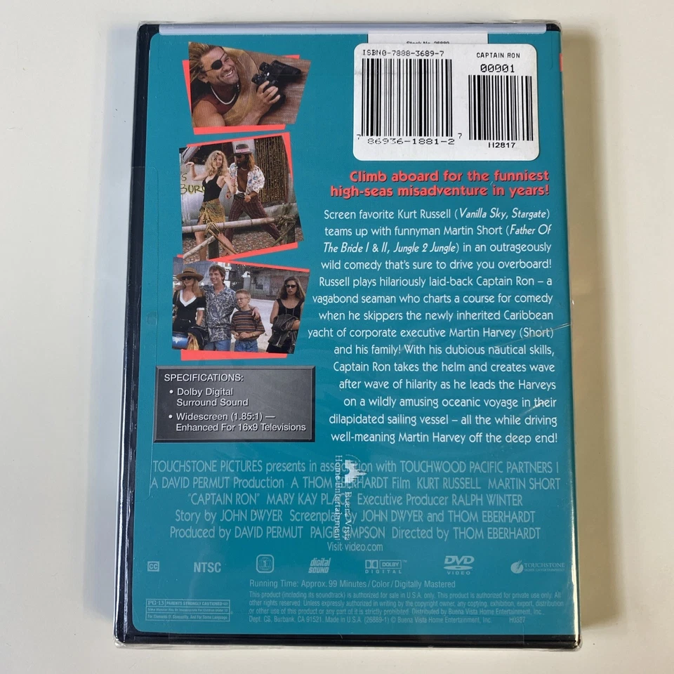 Captain Ron (DVD, 2002) Kurt Russell, Martin Short Brand NEW & Factory Sealed - Image 2 of 2