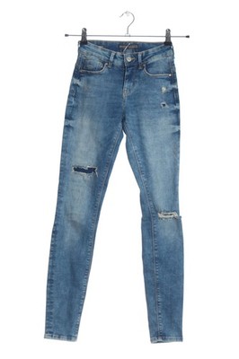 BERSHKA Röhrenjeans Damen Jeans Gr. DE 32 blau Casual-Look