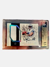 2016 National Treasures Dak Prescott Rookie Silver Material Auto /25 BGS 9.5 RC 