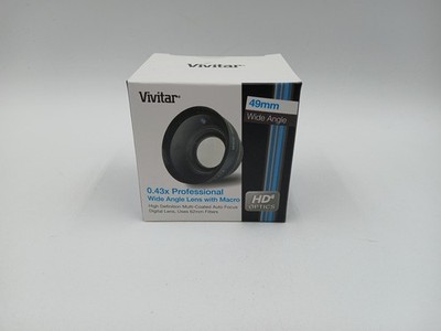 Vivitar HD 49mm 0.43x Wide Angle Converter W/Macro Attachment Lens (NEW)