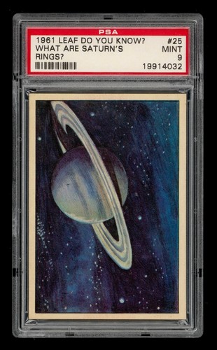 1961 Leaf Do You Know? Set-Break # 25 What Are Saturn's Rings? PSA 9 MINT