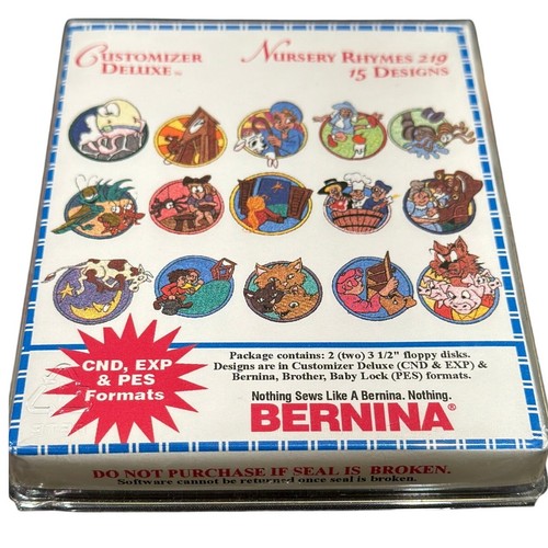 Vintage Bernina Customizer Deluxe Nursery Rhymes 219/Embroidery Designs Floppy
