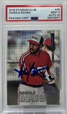Harold Baines Auto PSA 9/10-2016 Topps Stadium Club Portrait -White Sox, HOF