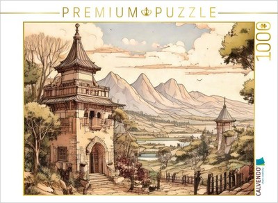 CALVENDO Puzzle Wehrhafte Türme säumen den Weg über das Land. | 1000 Teile Lege-