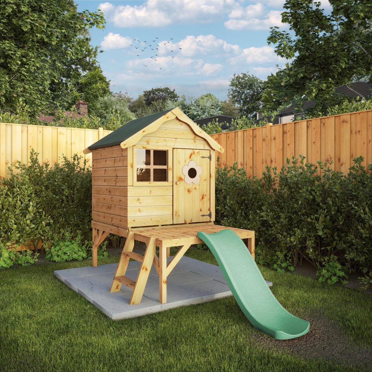 Waltons 4x4 Wooden Garden Playhouse Shiplap Apex Wendy House Activity Sets  4ft