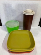 6 Pieces Vintage Tupperware Lot Spice Jar Snack Cup Children's Playset Plates