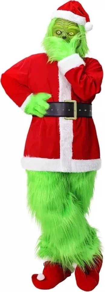Disfraz de El Grinch Máscara Juegos con disfraces Adulto Navidad Papá Noel Vestido Elegante Conjunto Navidad 🎄 Foto 2 de 4