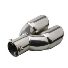 2.5" Dual Exhaust Tip Stainless Steel, Double Wall Polished Stainless silver