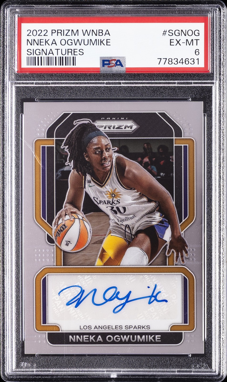 2022 PANINI PRIZM WNBA SIGNATURES #SGNOG NNEKA OGWUMIKE PSA 6 AUTO