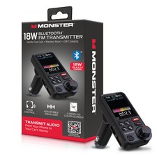 Monster 18W Bluetooth FM Transmitter with QC 3.0 Fast Charging, Hands-Free Calls