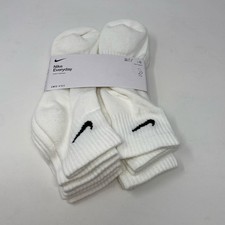 Nike Everyday Cushioned Dri-FIT Ankle Quarter Socks 6-Pair - White, Size M