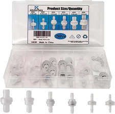 28 Pcs Plastic Check Valves Plug-In Barb One Way Vacuum for Liquids and Gases