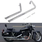 For Honda Shadow 1100 VT1100C2 VT1100C3 Motorcycle Chrome Exhaust Pipe Muffler