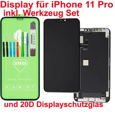 Display für iPhone 11 Pro LCD Bildschirm Schwarz +. 20D Displayschutzglas