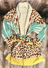 The Strip Las Vegas || Mixed Print Tie Front Terry Robe - One Size