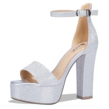 IDIFU Women's IN5 Platform Chunky High Heels Ankle Strap Open Toe Heeled Sa...