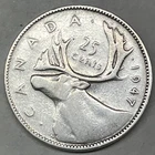 1947   Canada silver quarter. Coin Is A Sharp Example. Free Shipping USA !