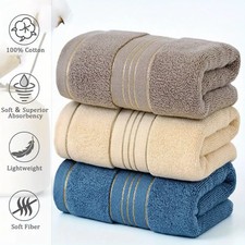 100 Pure Cotton Bath Towel, Soft and Absorbent Multi-Purpose High-Quality Quick