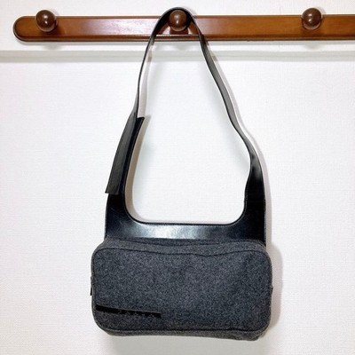 PRADA Sport Wool Shoulder Bag Gray Compact Archive Design 1999FW