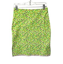 Vtg Tagrag Women's Green Floral Pencil Skirt with Back Zipper Size 7 Made In USA
