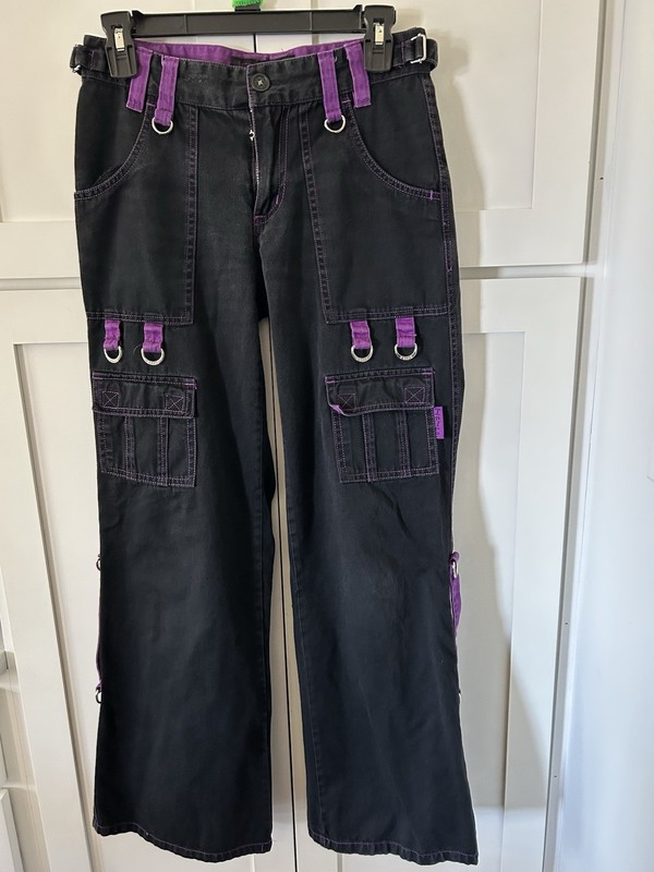 VTG Tripp NYC Black & Purple Pants Size 3 Goth Punk Grunge