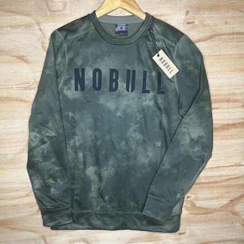 Nobull Sweatshirt Herren grün Batik Rundhals Pullover Performance Small