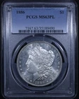 1886 Morgan Silver Dollar - $1 PCGS MS63 PL - Proof Like - Nice Coin!