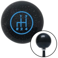 Blue 4 Speed Shift Pattern - 4rdl Black Metal Flake Shift Knob W M16x1.5 Insert Blue 4 Speed Shift Pattern - 4rdl Black Metal Flake Shift Knob W M16x1.5 Insert