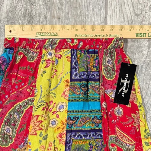 Vintage NWT Requirements Bohemian Skirt Size Small Floral Paisley Ruffle - Picture 12 of 14