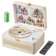 Portable CD Player with Bluetooth 5.4, 3600mAh Rechargeable Battery Milk White