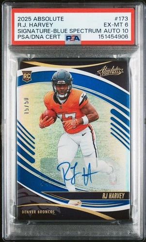 2025 Panini Absolute RJ Harvey Base (PSA 10)