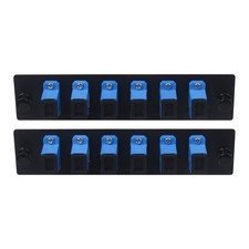 2 PCS 6 Fiber SC to SC UPC Singlemode Patch Panel 6 SC/SC Adapters