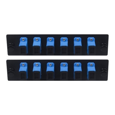 2 PCS 6 Fiber SC to SC UPC Singlemode Patch Panel 6 SC/SC Adapters