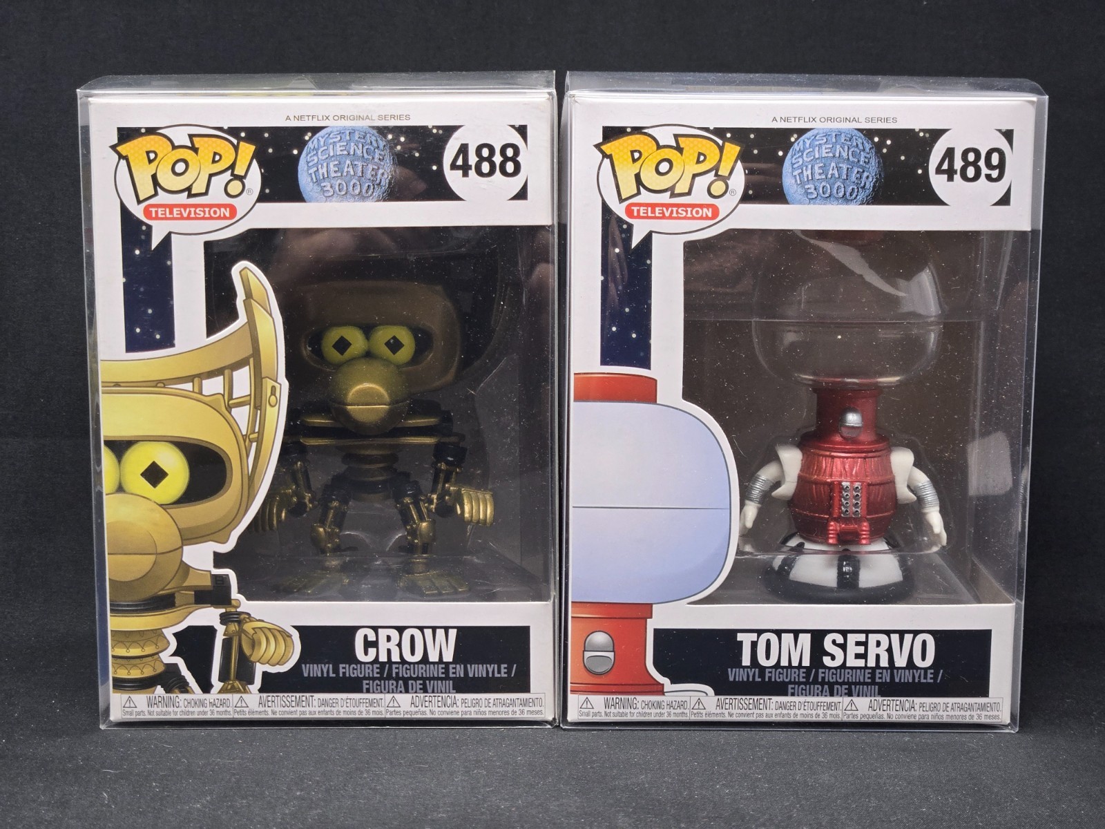Funko Pop! Television Mystery Science Theater 3000 Crow 488 Tom Servo 489 New