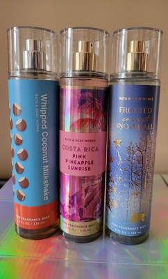 Bath Body Works 3 PACK Body Spray Mist Coconut Pineapple