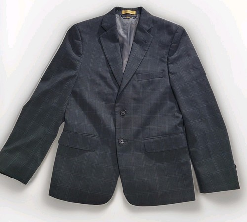CLASS CLUB SIZE 12 GOLD LABEL Boy's Modern Fit Blazer Plaids Charcoal - Picture 2 of 14